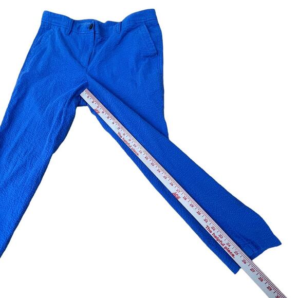 Talbots Girlfriend Chino Blue Seersucker Capri Pants Woman's Size 10P Button/Zip - Picture 10 of 11